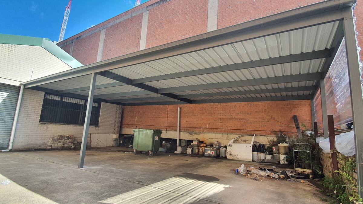 Commercial steel canopy exterior