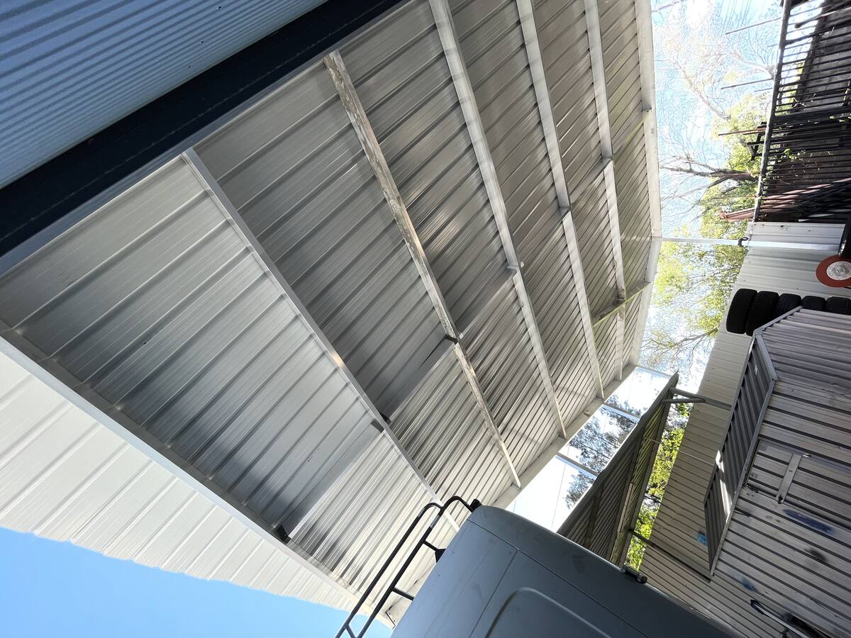 Colorbond carport roof underside